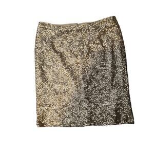 NWT Tinley Road Gold Sequined Pencil Skirt Size M